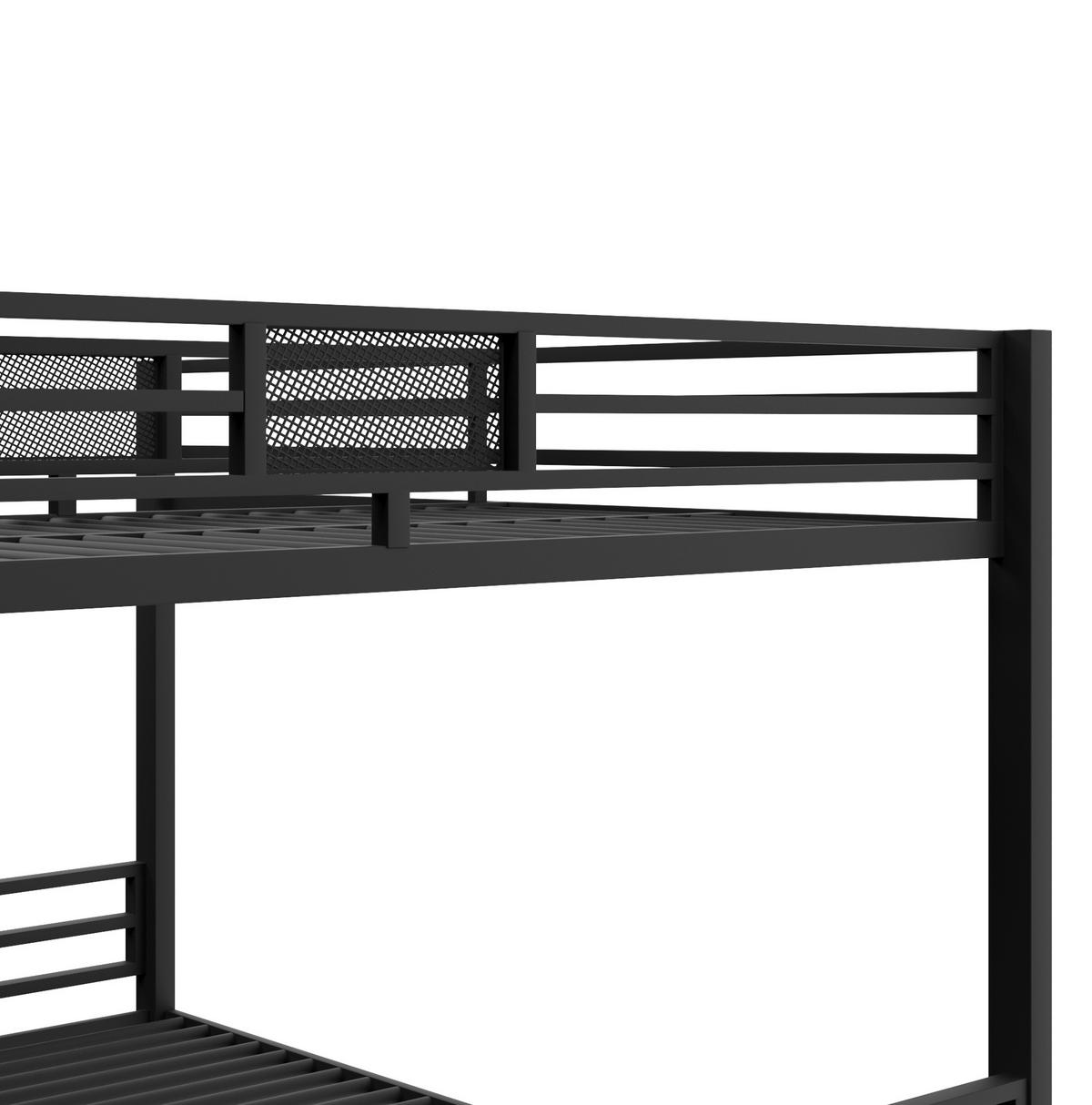 ETAGENBETT 90/200 über 140/200 cm in Schwarz aus Metall, L-Form - Schwarz, Metall (140/200cm) - OKMYHOME