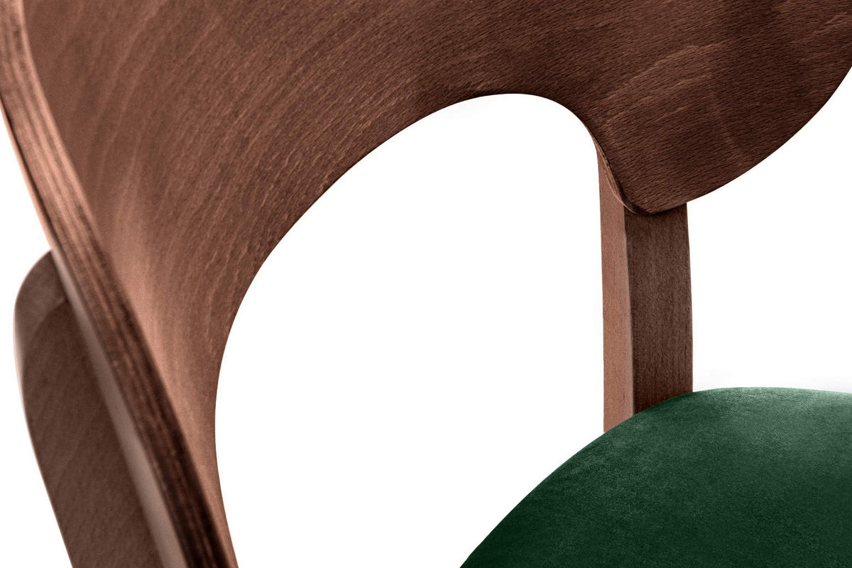 ESSZIMMERSTÜHLE LYCO (2er-Set), dunkelgrün / Walnuss dunkel - Dunkelgrün/Walnussfarben, Holz/Buchenholz (47/81/45cm) - KONSIMO®