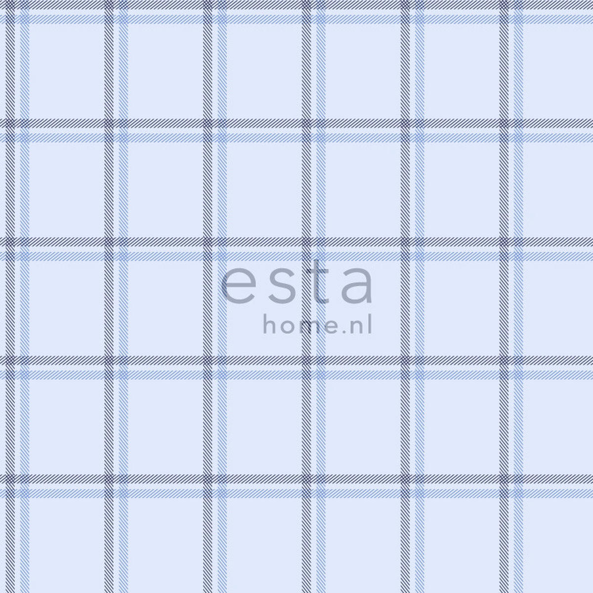 TAPETE Karomuster 53 cm x 10.05 m - Blau, Papier (53/0.1cm) - ESTAhome