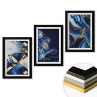 WANDBILDER 3er-Set - 20x30 cm Schwarzer Rahmen - Abstrakte, elegante Muster - Schwarz, Kunststoff (20/30cm) - ArtPrintCave