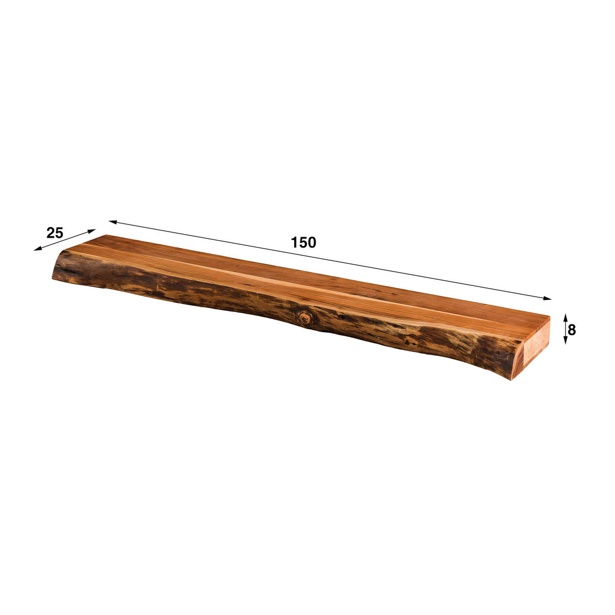 WANDREGAL Baum Braun 25/150/ 8 cm - Braun, Holz (150/8/25cm) - Hoyz Collection