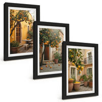 BILDER SET 3er Set - 20x30 cm Schwarzer Rahmen - Garten-Zitrus-Sonne - Schwarz, Kunststoff (20/30cm) - TULUP