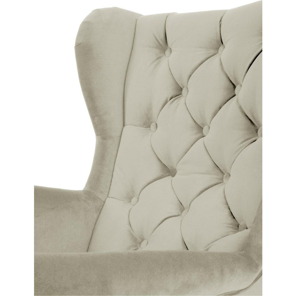 CHESTERFIELD-SESSEL Falco beige mit Holzbeinen - Wengefarben/Beige, Holz/Textil (82/102/92cm) - Beautysofa