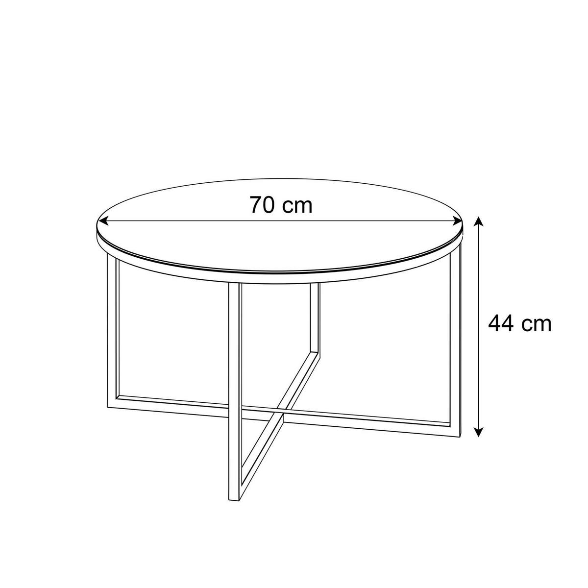 COUCHTISCH CIRI-X mit Glasplatte und goldener Basis - Goldfarben, Glas (70/70/44.4cm) - Lookway