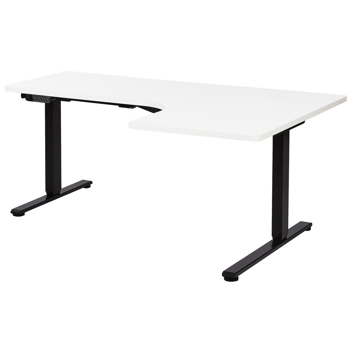 SCHREIBTISCH 160x60 cm elektrisch Schwarz/Weiß Destines - Schwarz/Weiß, Holzwerkstoff (109/160/60cm) - Beliani
