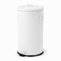 COȘ Alb cu pedală 40 l - alb, material plastic/metal (35/67/35cm) - Relaxdays