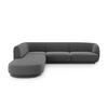 ECKSOFA links Miley aus Samt grau 6 Sitzplätze - Grau, Textil (248/255cm) - Micadoni
