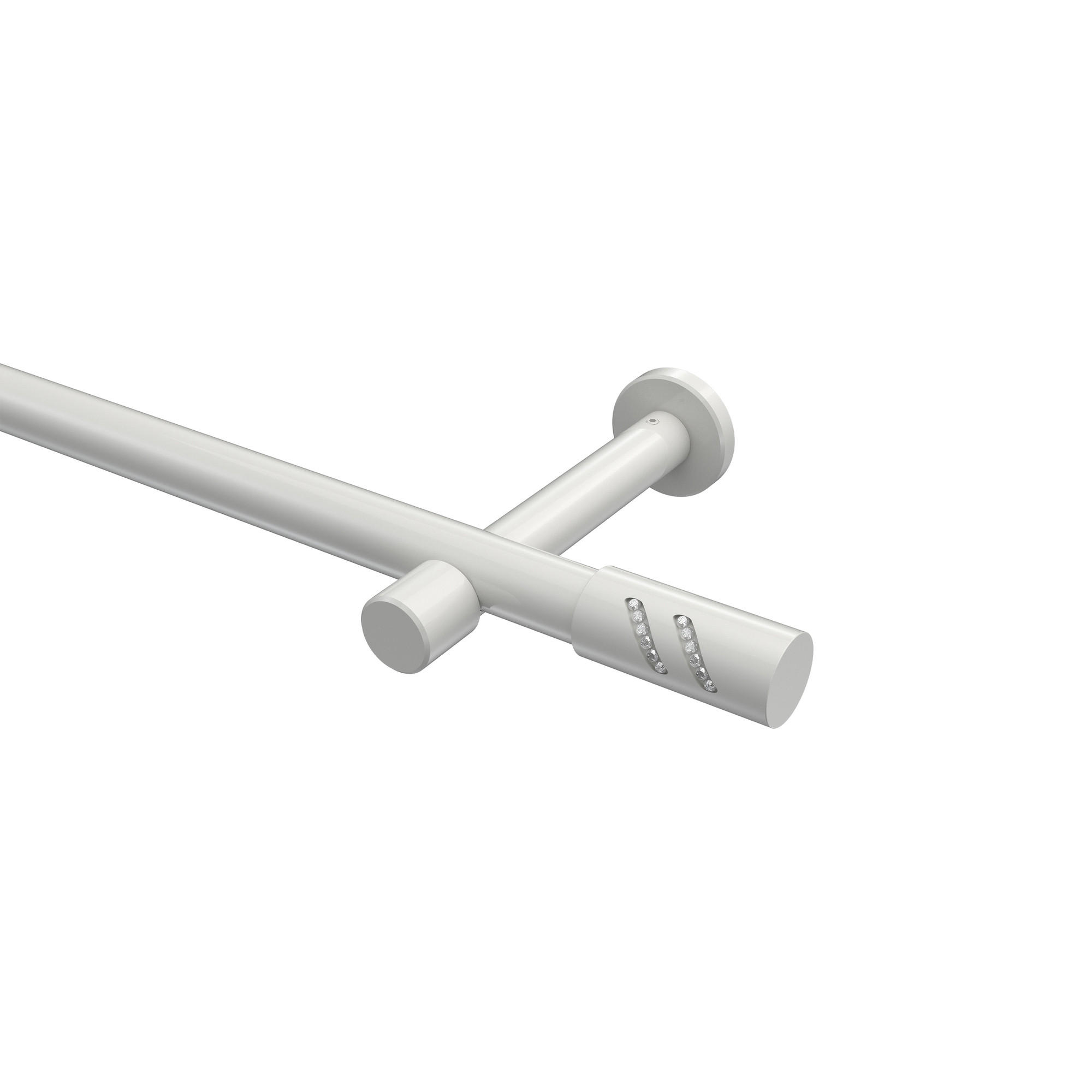 GARDINENSTANGE Prestige Zoena 360 cm (geteilt in 2 x 180 cm), 1-läufig (ohne Ringe), 20 mm Ø Weiß - Weiß, Metall (360cm) - INTERDECO