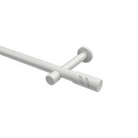 GARDINENSTANGEN-SET Prestige Zoena 420 cm (geteilt in 3 x 140 cm), 1-läufig (ohne Ringe), 20 mm Ø Weiß - Weiß, Metall (420cm) - INTERDECO
