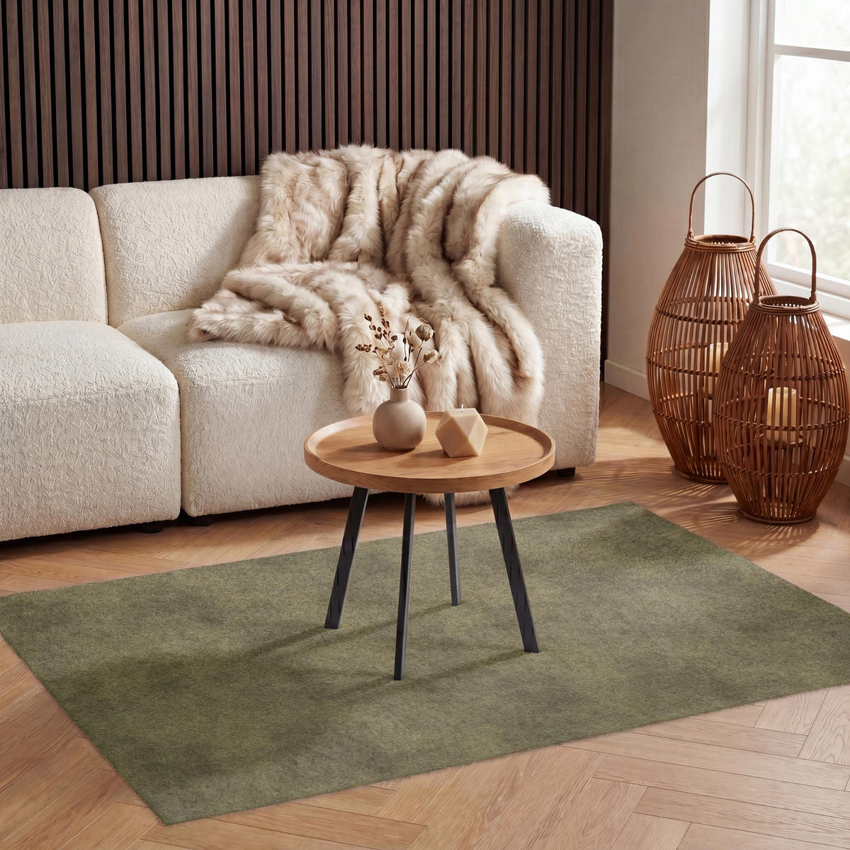 TEPPICH - Textur - Abstrakt - Grün - 120x80 cm - Olivgrün, Kunststoff/Textil (120/0.4cm) - OnlyWow