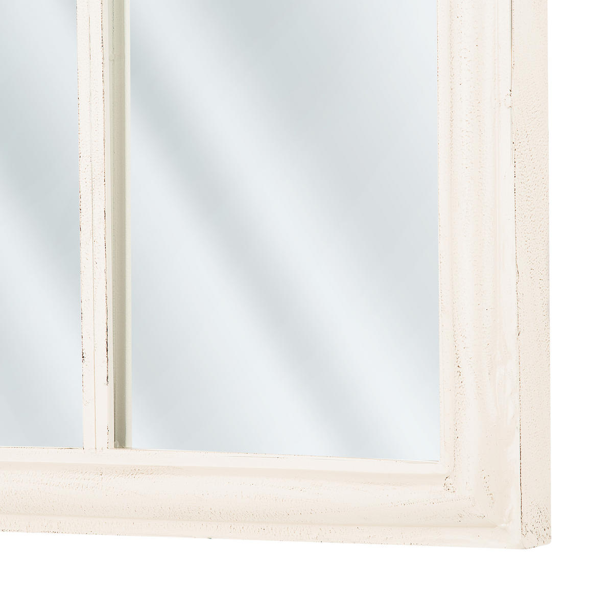 WANDSPIEGEL weiß Fensteroptik 62/113 cm Trelly - Weiß, Metall (62/113/5cm) - Beliani