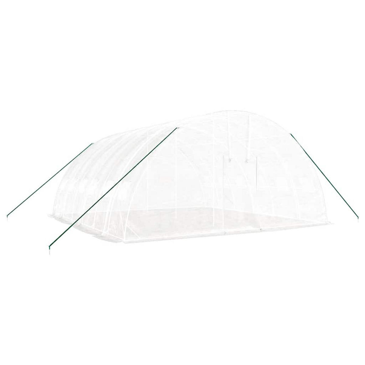 GEWÄCHSHAUS mit Stahlrahmen Weiß 36 m² 6x6x2,85 m - Weiß, Kunststoff (6/2.85/600cm)