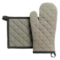 SET AUS TOPFLAPPEN/TOPFHANDSCHUH AUS RECYCELTEM MATERIAL Grace umbra 15 x 32 cm - Grau, Textil (15/32cm) - Winkler