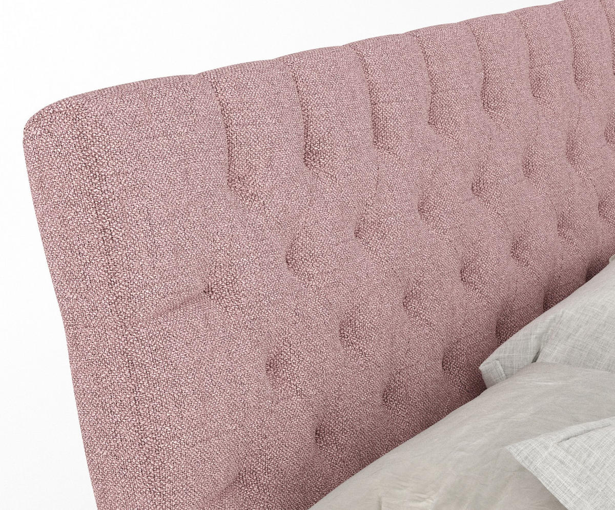 BOXSPRINGBETT Seraphine Rosa 200/200 cm - Schwarz/Rosa, Holz/Holzwerkstoff (200/200cm) - Maison de Reve