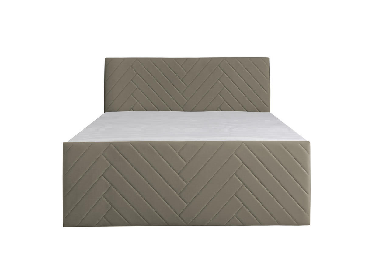 BOXSPRINGBETT NOVA mit Topper und Bettkasten, Beige, 120x200 cm - Beige, Textil (120/200cm) - KS Home Concept