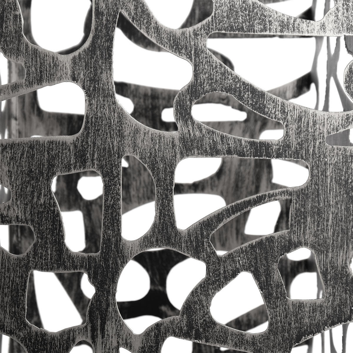 SÄULE Enza Metall antik-silber - Silberfarben, Metall (27/27/72cm) - DESIGN DELIGHTS