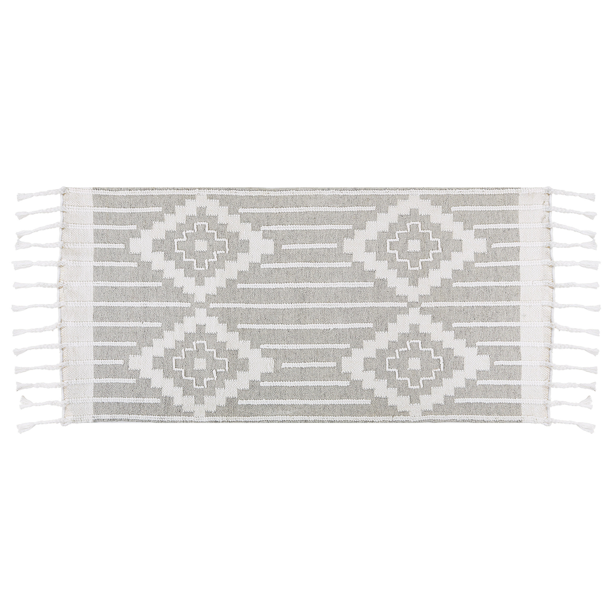 VINTAGE-OUTDOOR TEPPICH Tabiat 150/80 cm - Weiß, Kunststoff (80/150cm) - Beliani