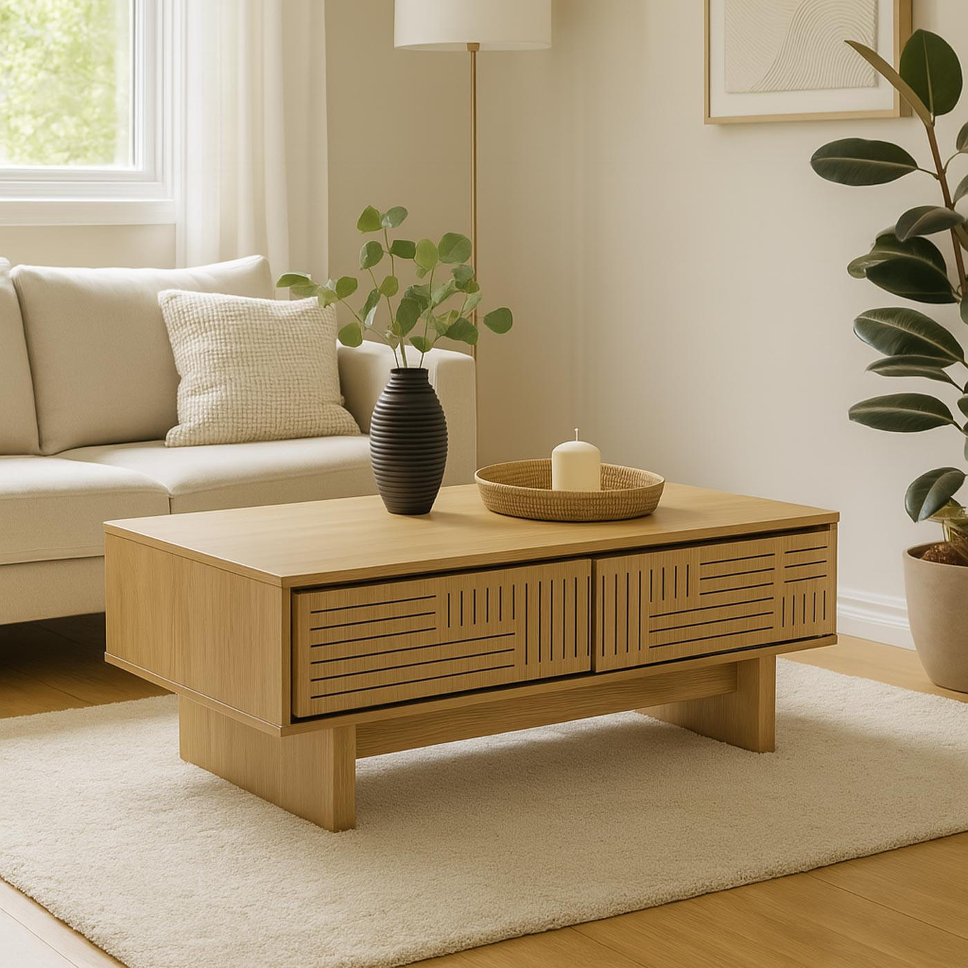 COUCHTISCH rechteck Beige - Beige, Holz (60/120/40cm) - MCW