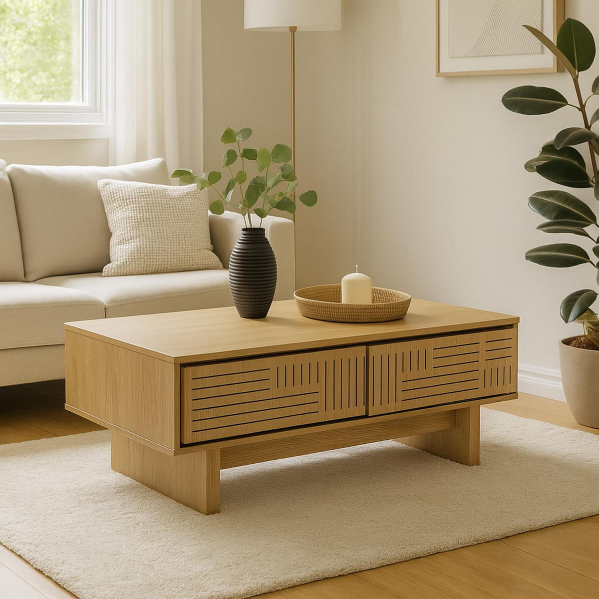 COUCHTISCH rechteck Beige - Beige, Holz (60/120/40cm) - MCW