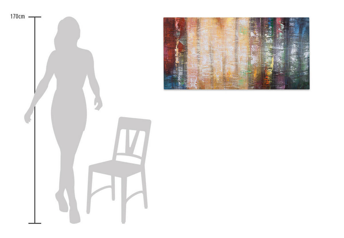ÖLGEMÄLDE 120/60 cm - Blau/Gelb, Holz/Textil (120/60cm) - KUNSTLOFT