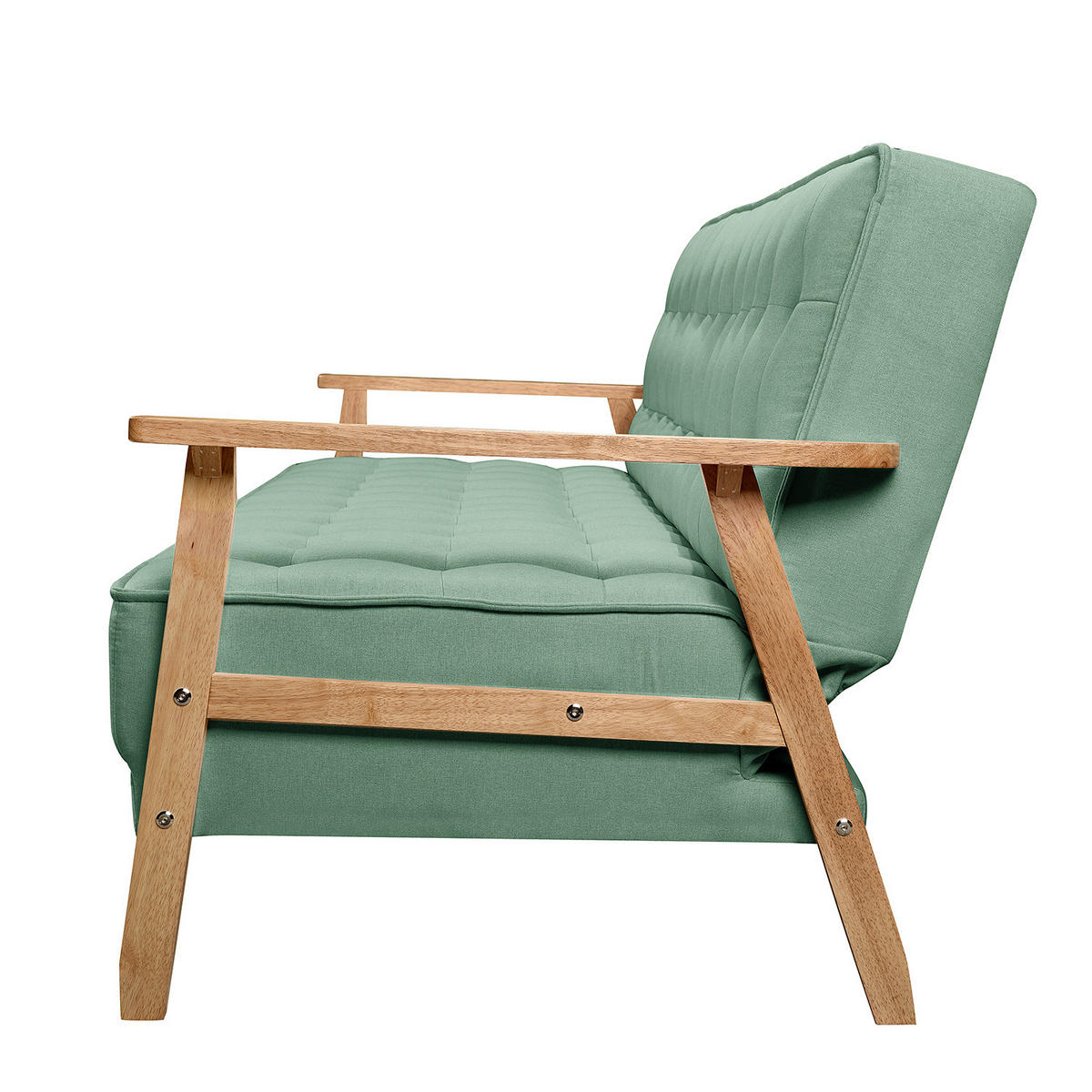 SCHLAFSOFA - Mintgrün, Birkenholz/Textil (204/85/86cm) - home24