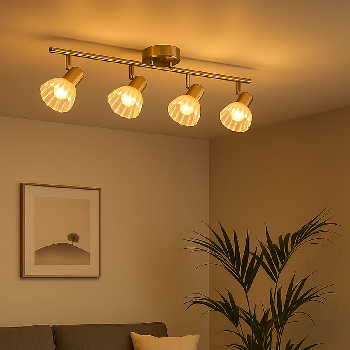 DECKENLEUCHTE Metall Glas Anthrazit - Anthrazit, Glas (70/13/19cm) - Globo Lighting