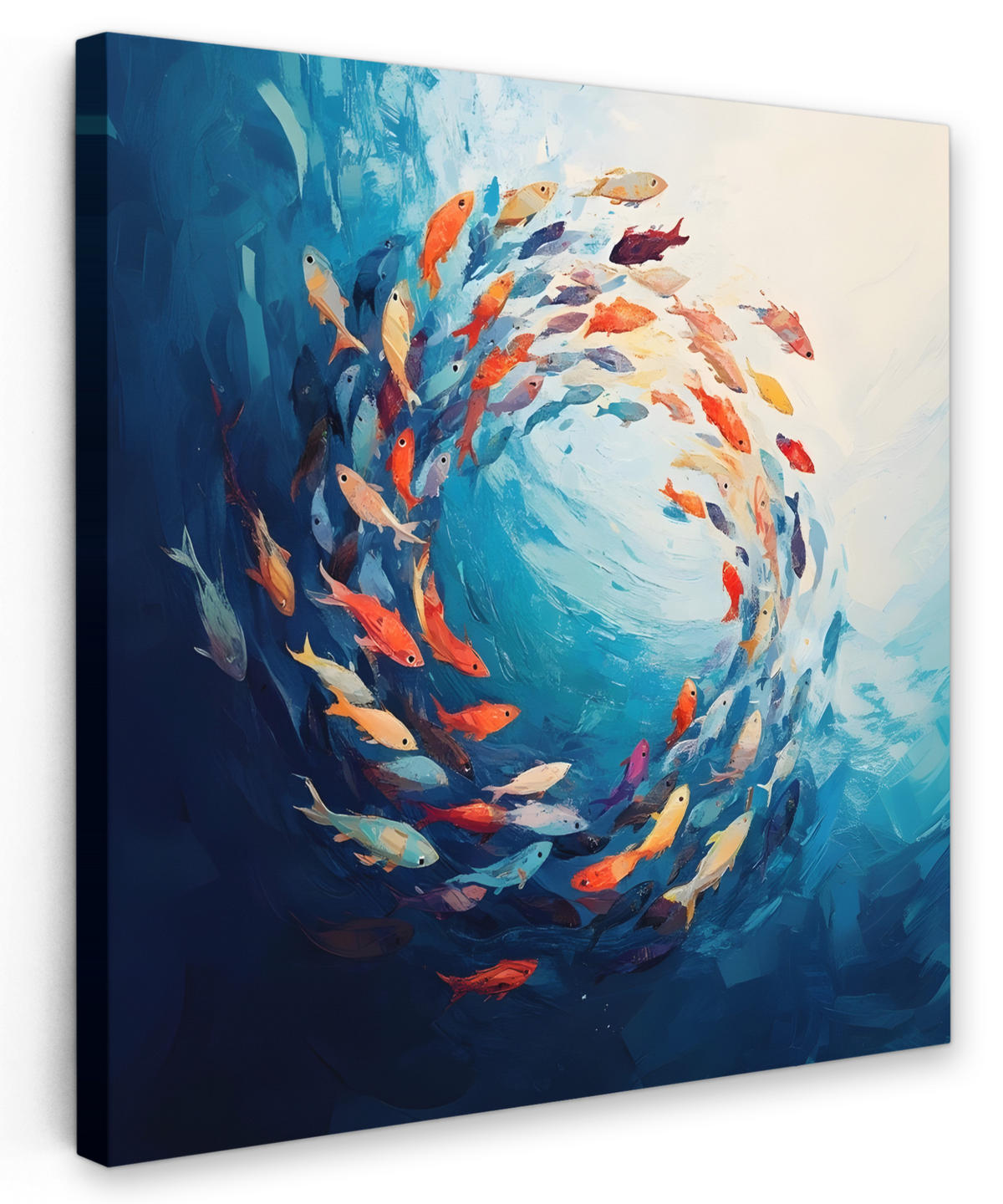 LEINWANDBILD Meer - Fische - Bunt - Dynamisch 20x20 cm - Hellblau, Textil (20/20cm) - MuchoWow