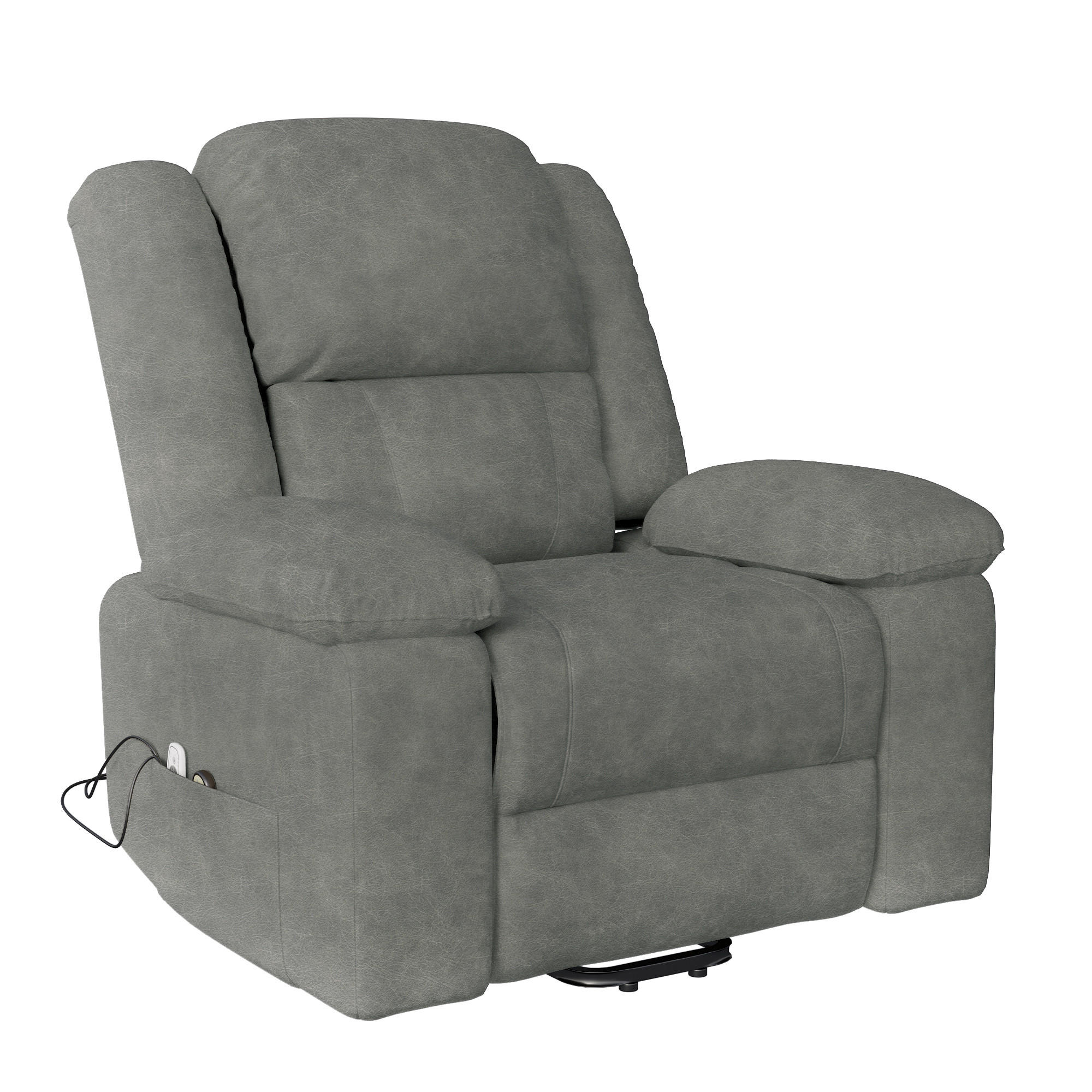 MASSAGESESSEL elektrisch Heizfunktion verstellbar grau - Grau, Holz (102/106/93cm) - LEBENLANG