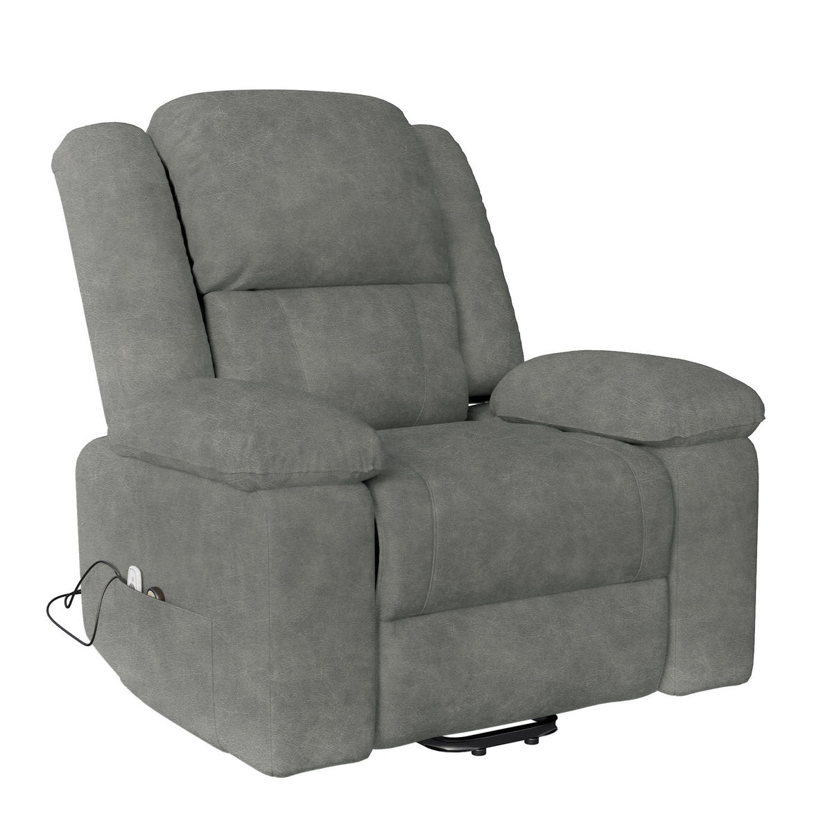 MASSAGESESSEL elektrisch Heizfunktion verstellbar grau - Grau, Holz (102/106/93cm) - LEBENLANG