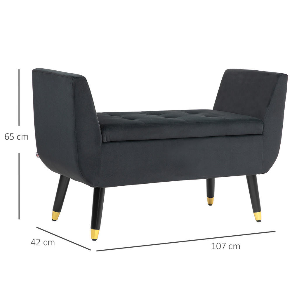 Thumbnail - Homcom Sitzbank, Dunkelgrau, Kunststoff, 42x65x107 cm, Esszimmer, Bänke, Sitzbänke