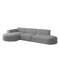 ECKSOFA Ottomane Palma Ascot Bukla - Taupe, Holzwerkstoff/Textil (296/165cm) - Fun Möbel