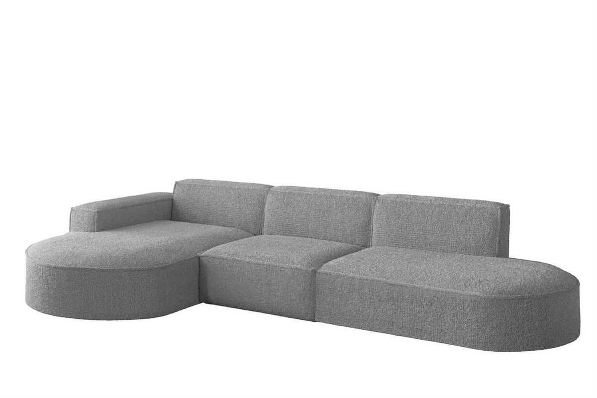 ECKSOFA Ottomane Palma Ascot Bukla - Taupe, Holzwerkstoff/Textil (296/165cm) - Fun Möbel