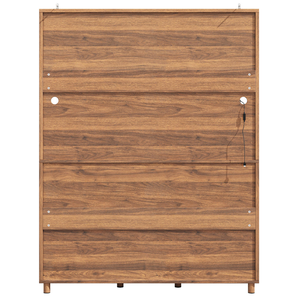 ANRICHTE 140/40/185 cm in Walnussfarben mit LED-Beleuchtung und Glastüren - Braun, Glas (140/185/40cm) - Flora Grace