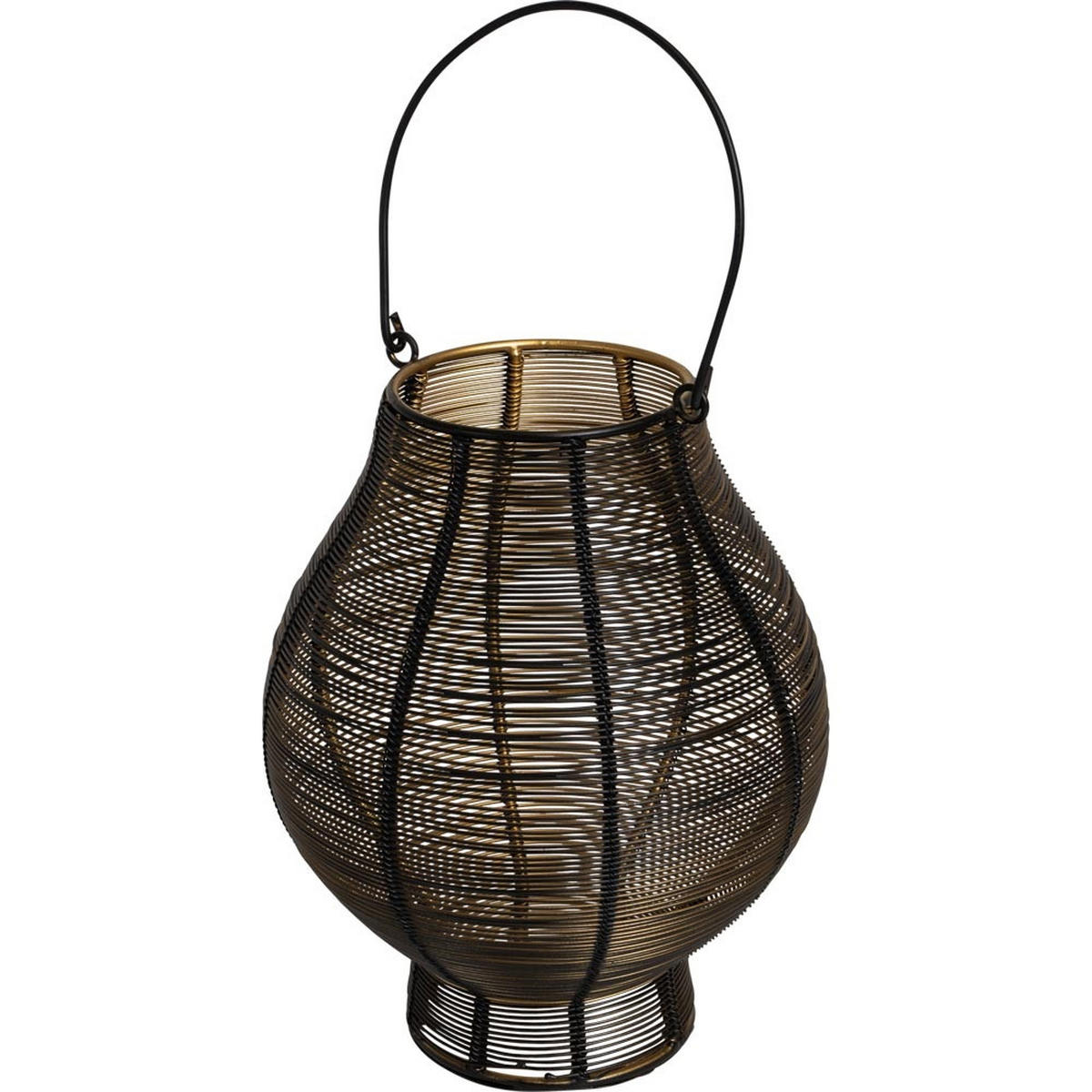 LATERNE Livia - Schwarz - 28/28/34 cm - Schwarz, Metall (28/34/28cm) - Lesli Living