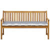 GARTENBANK zertifiziertes Holz hellbraun Auflage blau gestreift 160 cm Vivara - Hellbraun/Blau, Holz (160/88/61cm) - Beliani