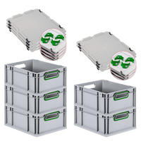 EUROBOX 5x Nextgen Color Mit Auflagedeckel 17x30x40cm Griffe Grün Offen - Grün, Kunststoff (30/17/40cm) - PROREGAL