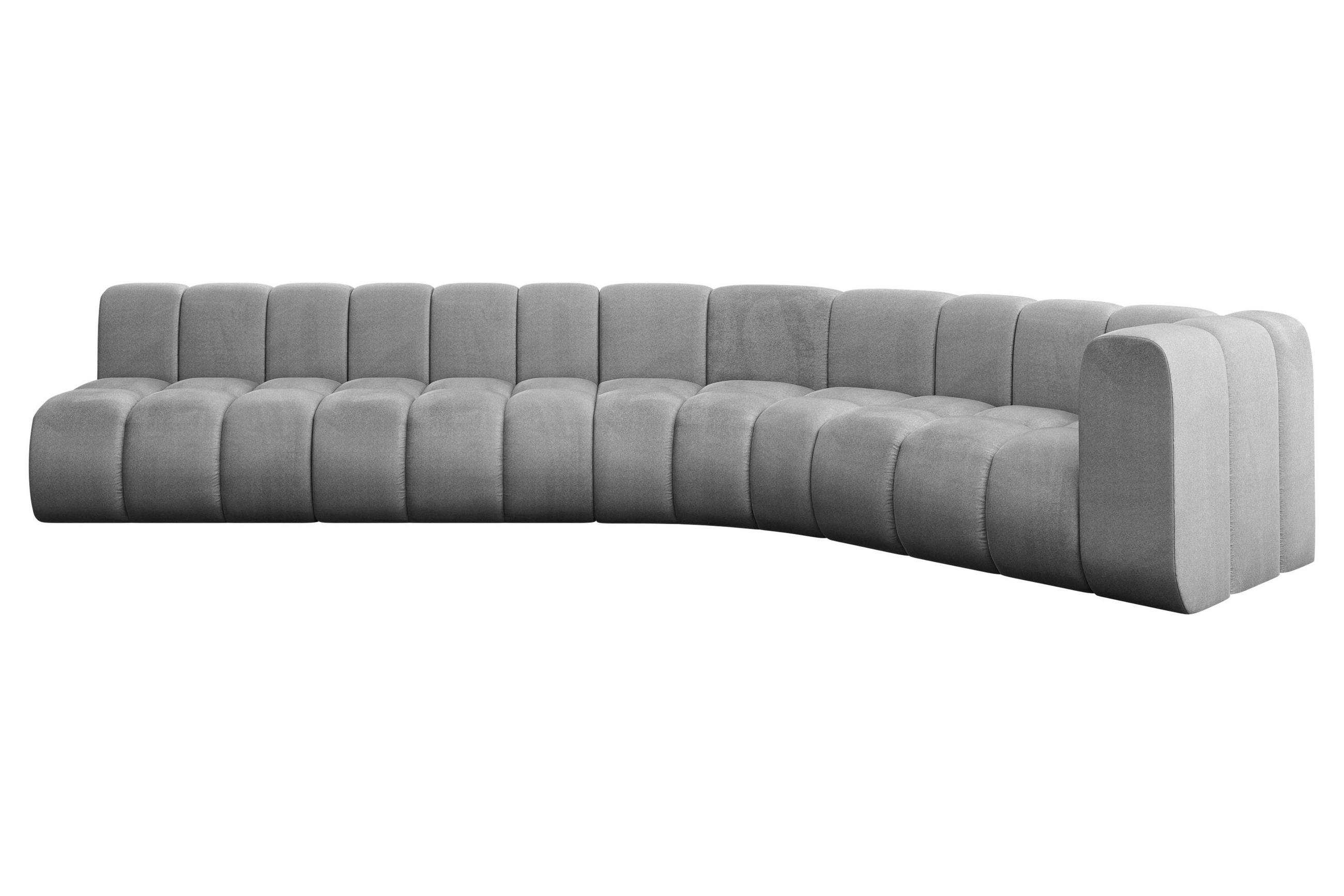 ECKSOFA modulares Sofa Karex-L2 - 399x194x70 cm Grau - Hellgrau, Holzwerkstoff/Textil (399/194cm) - ALTDECOR