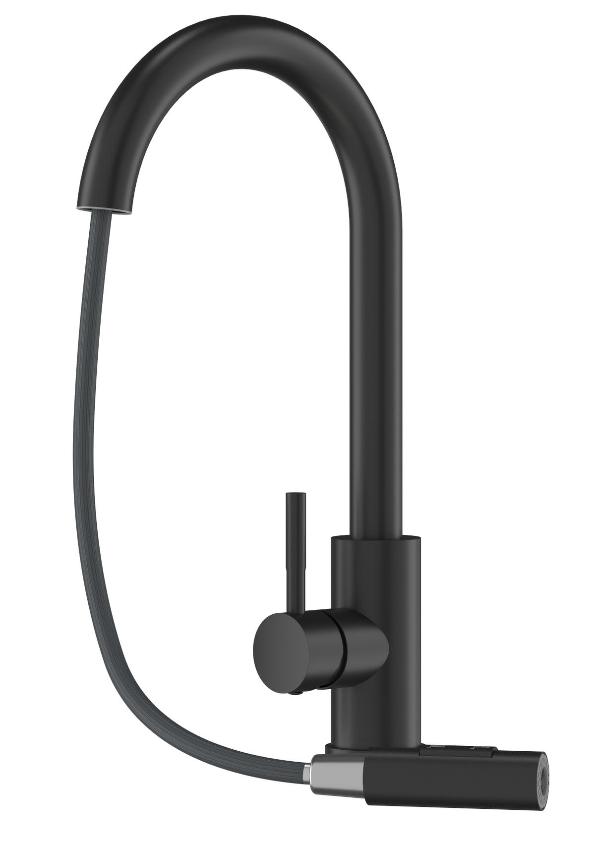 KÜCHENSPÜLE Rendo mit Siphon Batterie - Schwarz, Kunststoff/Stein (51/22/81cm) - Granitan