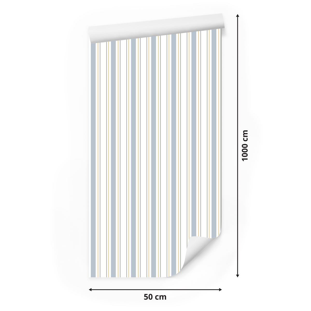 VLIESTAPETE Feine Streifen – Grau, Beige, Weiß – 50x1000 cm - Beige/Weiß, Papier (50/1000cm) - Muralo