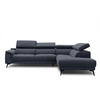 ECKSOFA FIERO 5-Sitzer, dunkelblau - Schwarz/Dunkelblau, Holzwerkstoff/Textil (290/228cm) - Courtois Laville