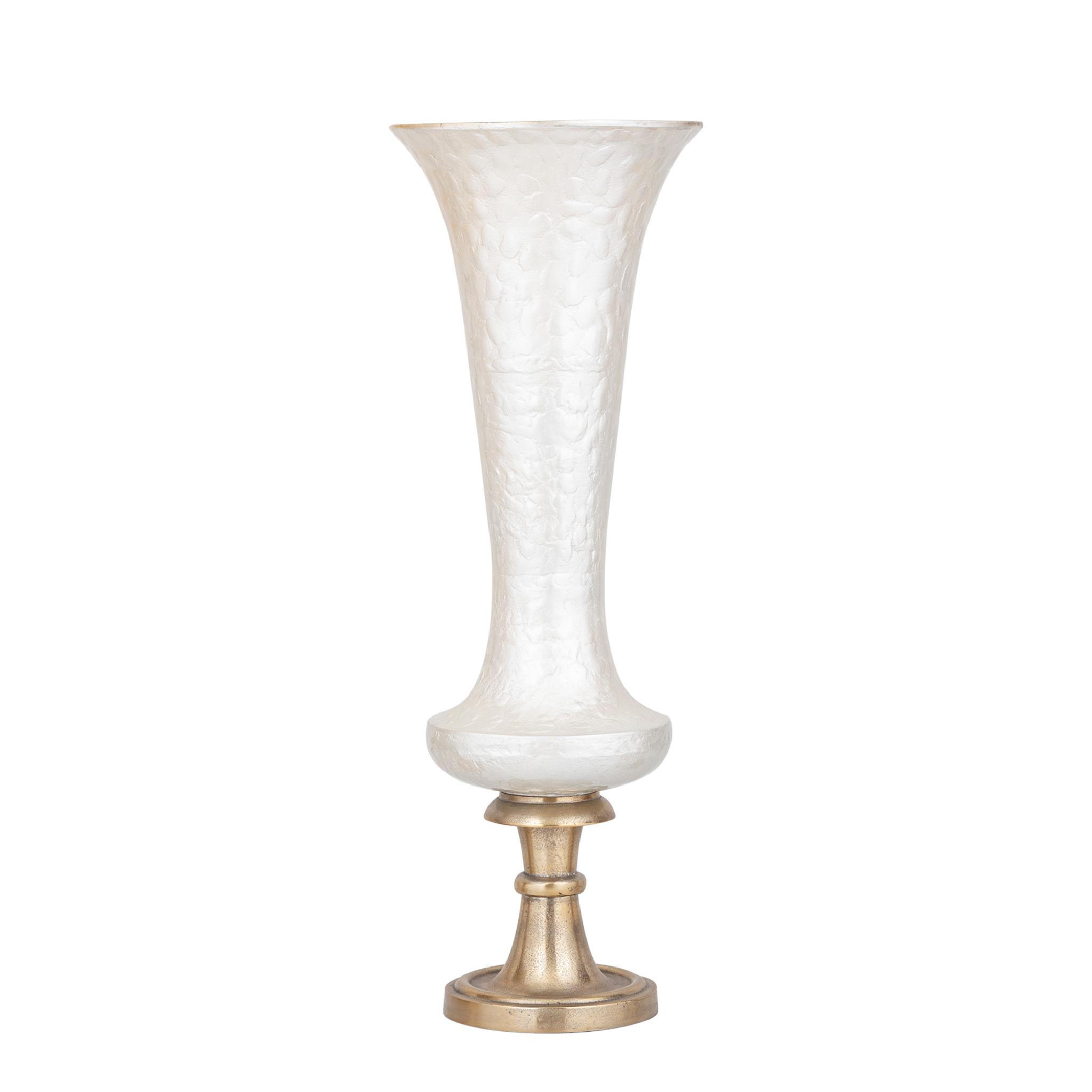 TOPF Lysse Weiß 28/28/79cm - Weiß, Metall (79cm) - PTMD Collection