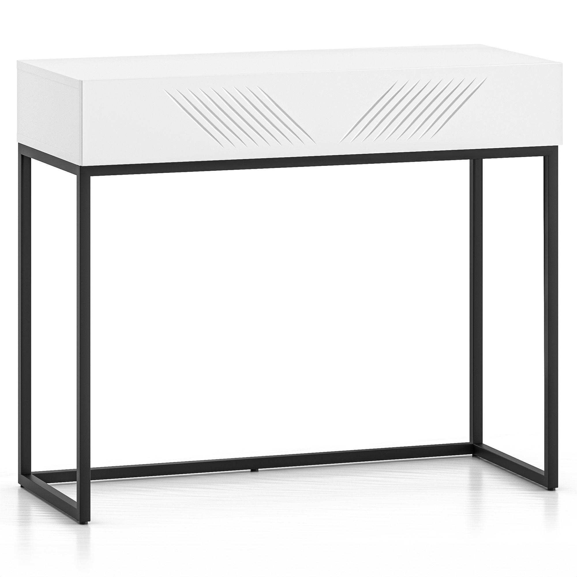 SCHREIBTISCH NEBRO - Schwarz/Weiß, Holzwerkstoff (40/92/78cm) - KONSIMO®