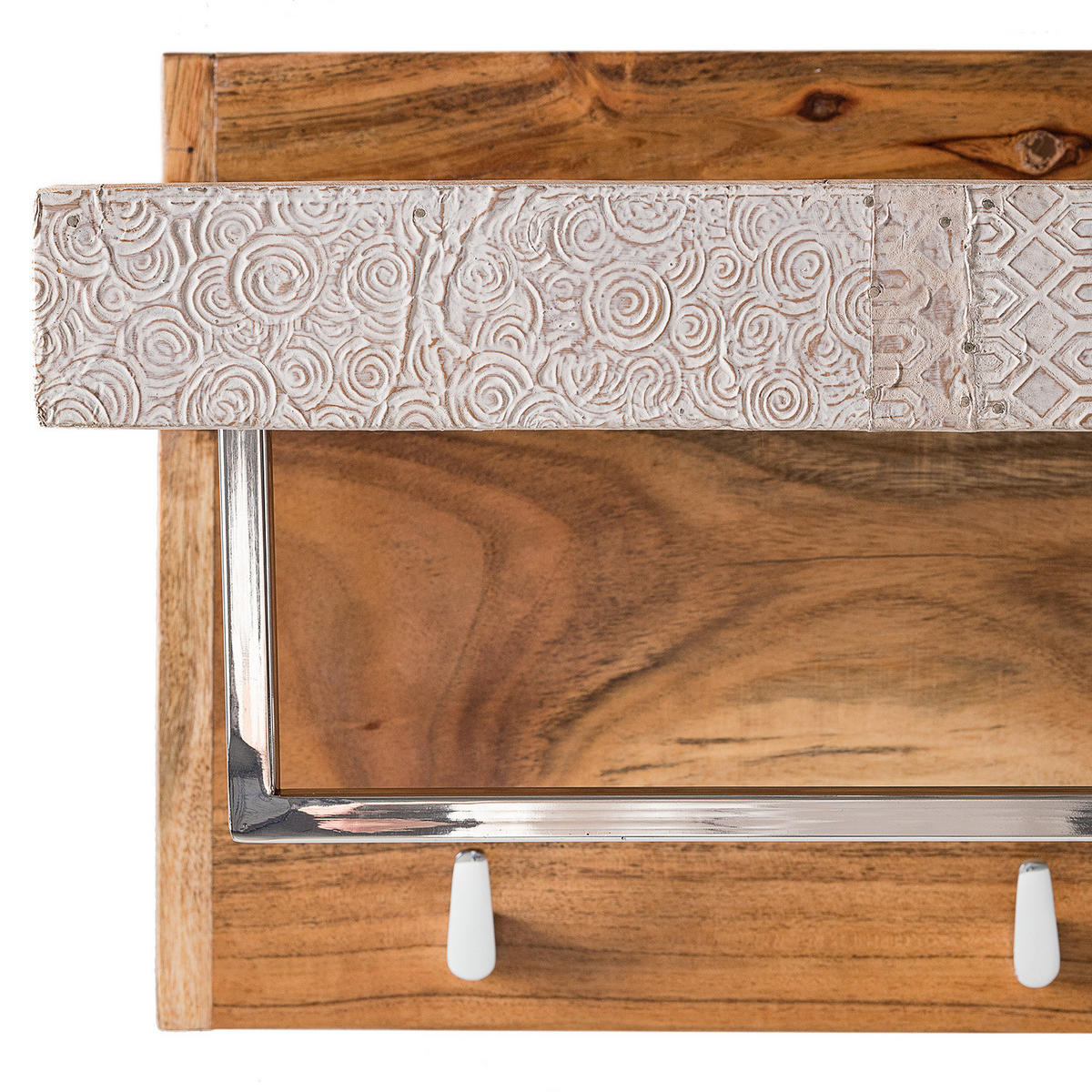 WANDGARDEROBE - Akazie massiv - Akaziefarben, Holz (90/30/25cm) - home24