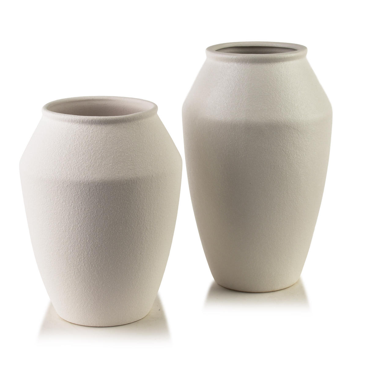 VASE Manon 15/9/26cm Polyresin - Beige, Kunststoff (27cm) - Mondex