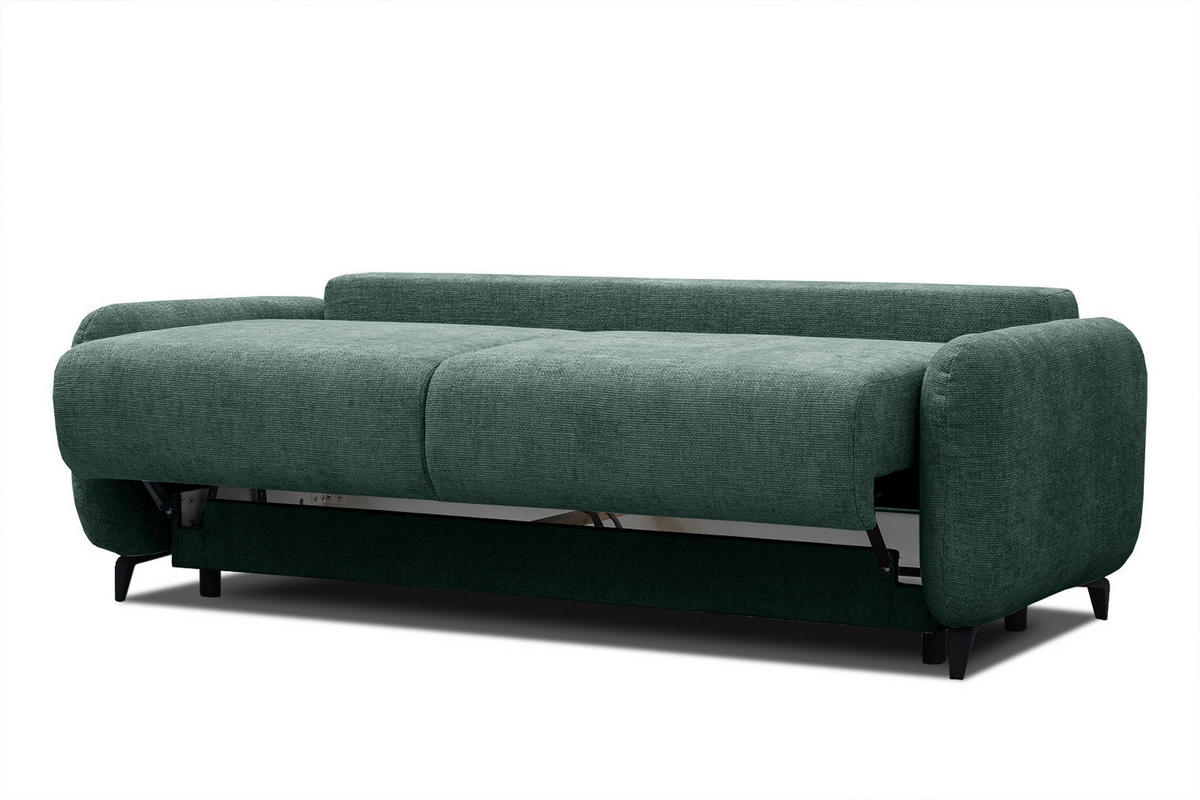 SOFA DRAKE 3-Sitzer mit Schlaffunktion, smaragdgrün - Smaragdgrün/Braun, Holz/Textil (232/90/107cm) - Courtois Laville