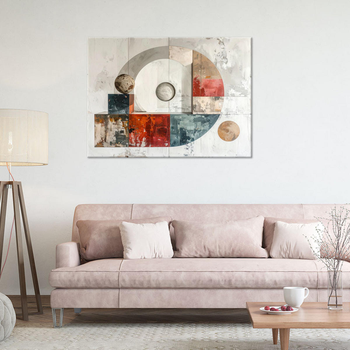 LEINWANDBILD Abstraktion 120x80cm - Weiß, Textil (120/80cm) - Feeby