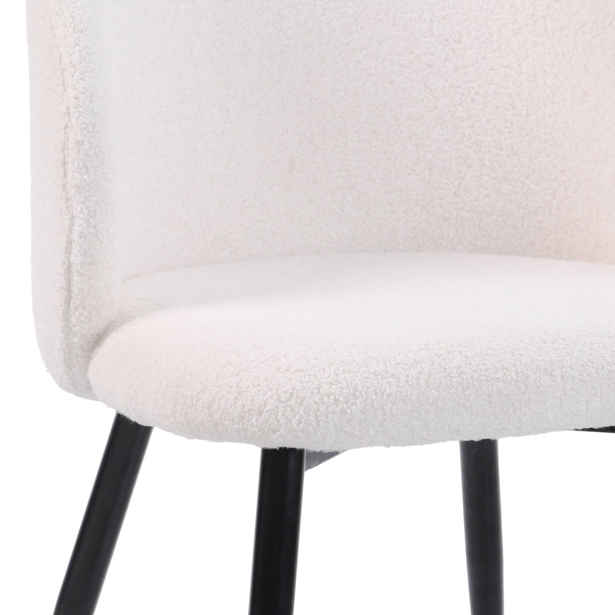 STÜHLE Teddy-Stoff Creme Schwarz, SET 2 Stück - Creme, Textil (56/81/54cm) - Mobili Rebecca