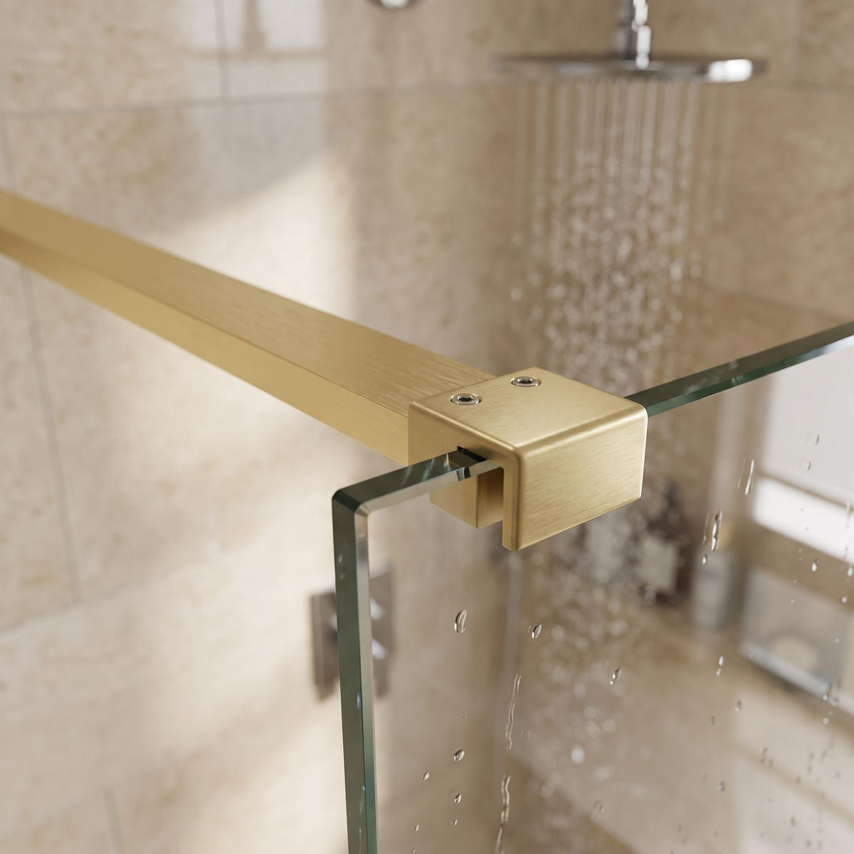 STABILISIERUNGSSTANGE Für Duschwand 150 Cm Rea Brush Gold - Goldfarben, Metall (3.2/150/3.2cm) - REA