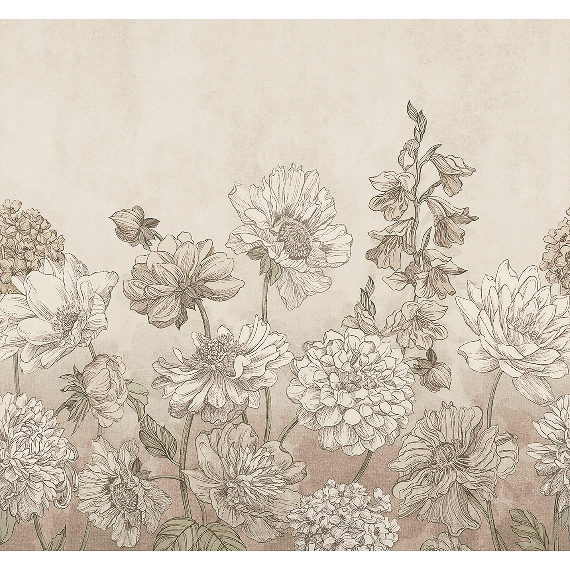 FOTOTAPETE Muted Floral - Beige, Papier/Kunststoff (280/0.1cm) - Art for the Home