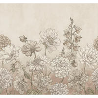 FOTOTAPETE Muted Floral - Beige, Papier/Kunststoff (280/0.1cm) - Art for the Home